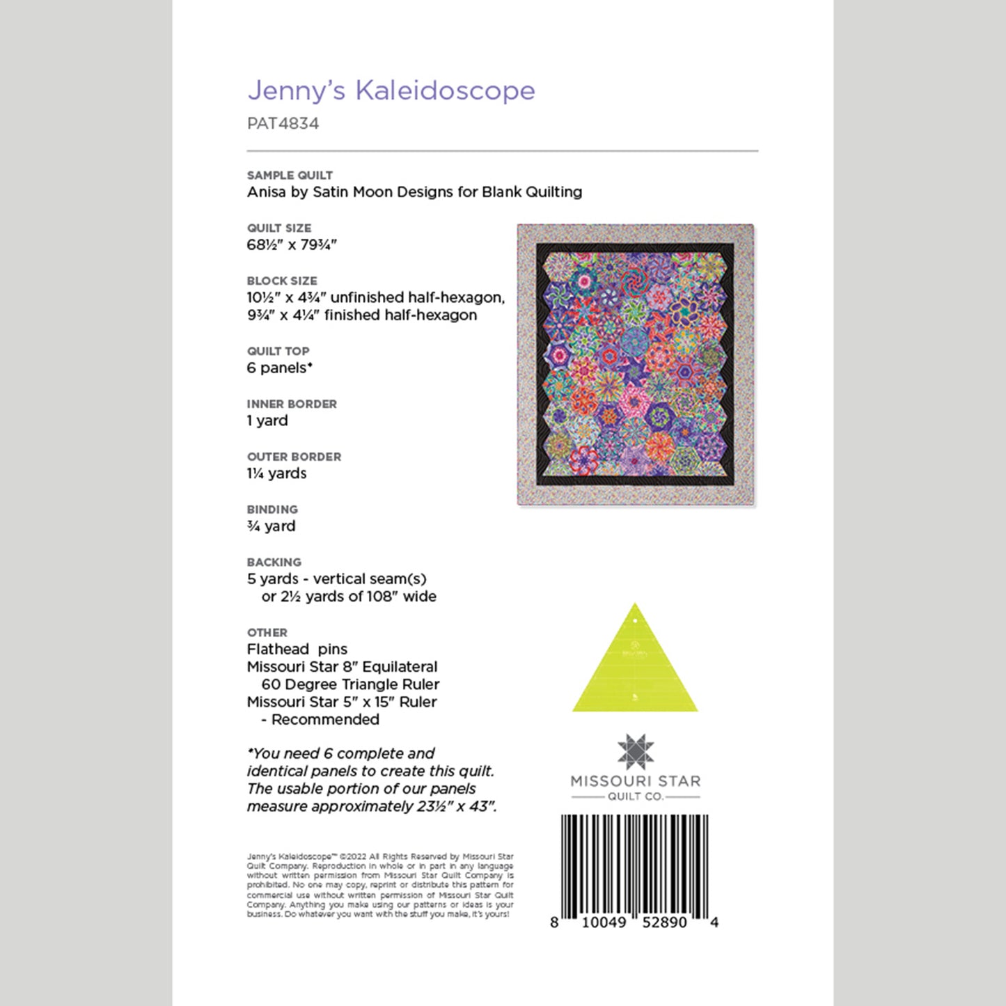 Digital Download - Jenny's Kaleidoscope Quilt Pattern by Missouri Star Alternative View #1