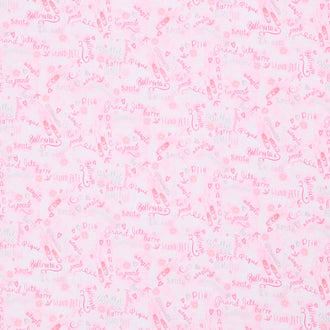 Ballet Bunnies - Ballet Slippers and Words Pink Yardage