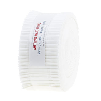 American Made Brand Cotton Solids White 2 1/2" Strips