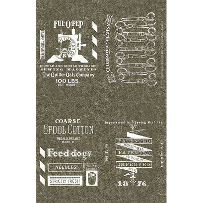 She Who Sews - Seed Sack Tea Towel Charcoal Panel