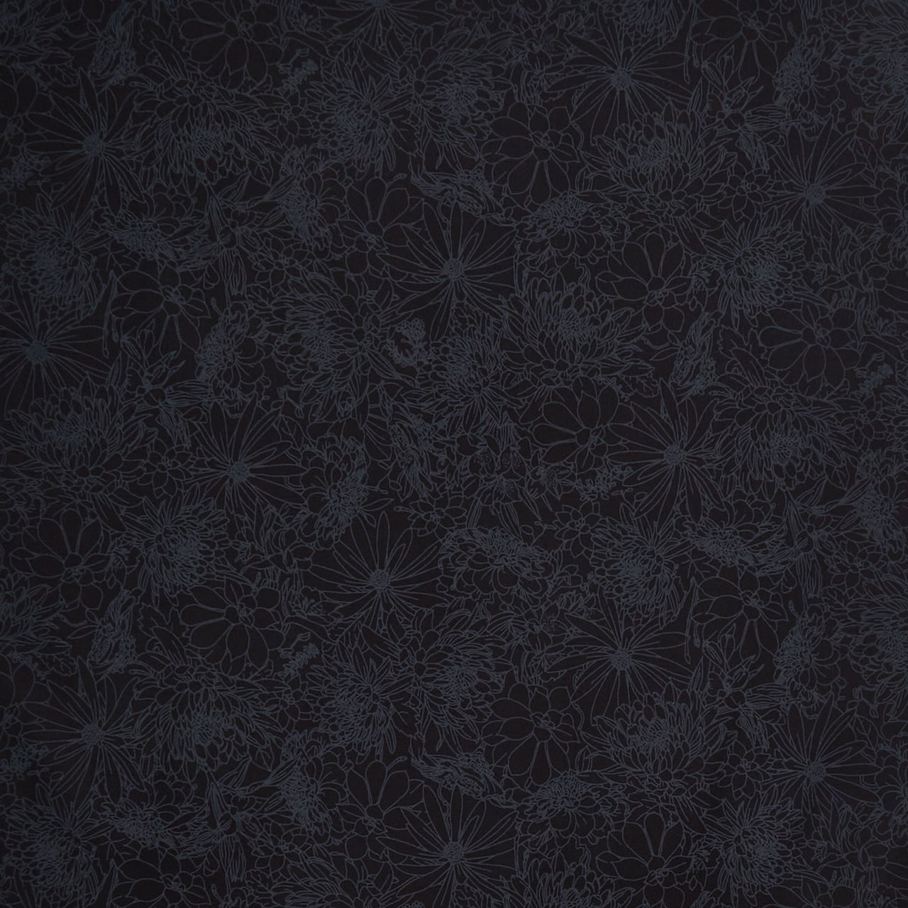 Solitaire Black - Blossom Black Yardage Primary Image