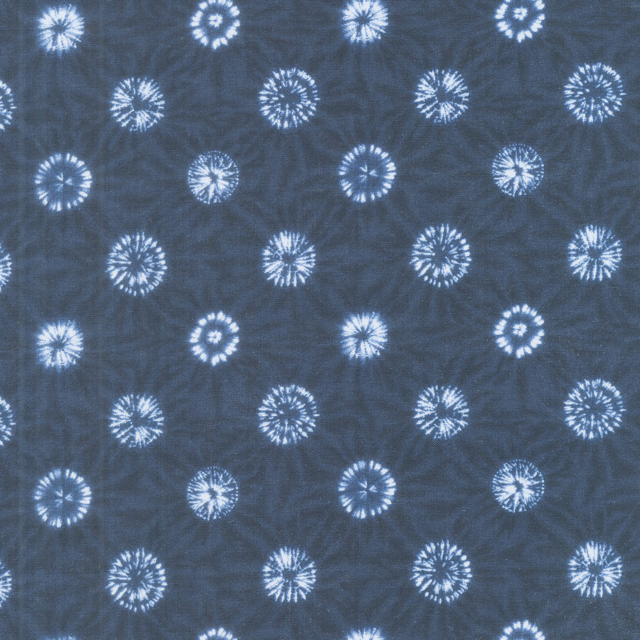 Shibori Blues - Circles Navy Yardage Primary Image