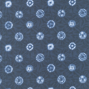 Shibori Blues - Circles Navy Yardage Primary Image