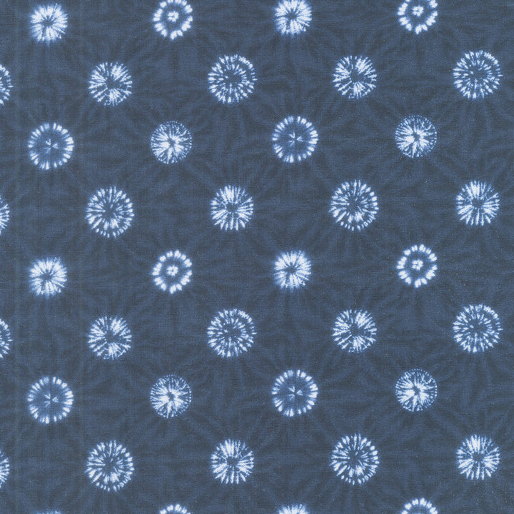 Shibori Blues - Circles Navy Yardage Primary Image