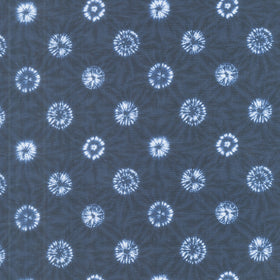 Shibori Blues - Circles Navy Yardage Primary Image