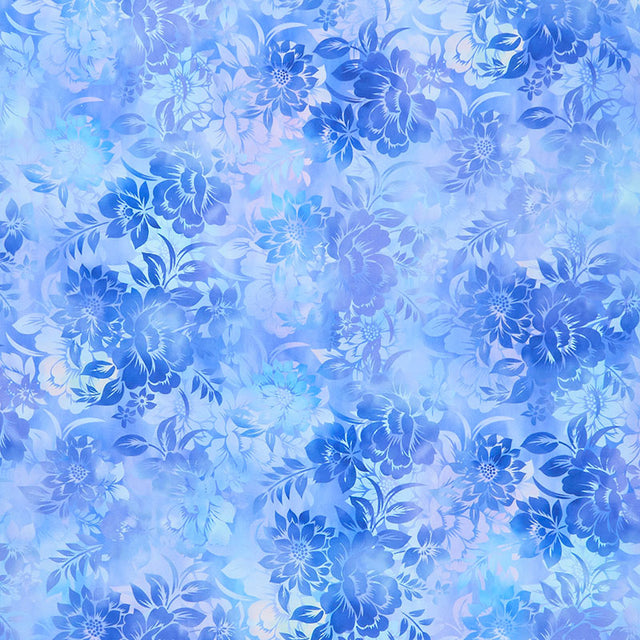 Garden of Dreams II - Floral Dream Blue Yardage