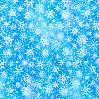 Angels on High - Snowflake Multi Teal Yardage