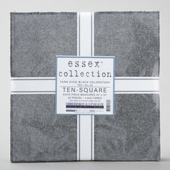 Essex Yarn Dyed Linen Black Ten Squares
