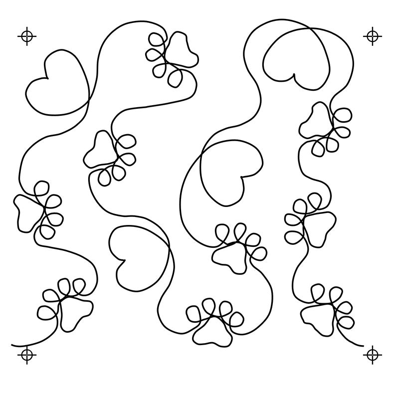 Full Line Stencil - Paws & Hearts Primary Image