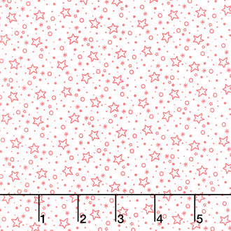 Redwork Christmas - Stars Cream Yardage