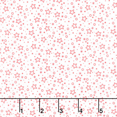 Redwork Christmas - Stars Cream Yardage