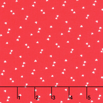 Seasonal Basic - Hearts Red Yardage