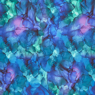 Whale Song - Water Texture Teal Multi Yardage