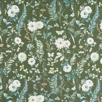 Green Fields - Large Floral Forest Yardage