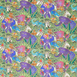 Earth Song - Animal Jungle Multi Metallic Yardage