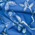 Holiday Flourish Blue - Birds Blue Metallic Yardage Alternative View #1
