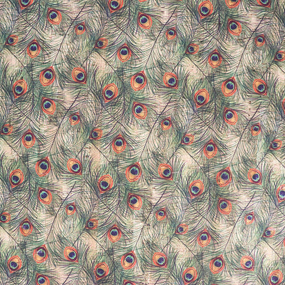 Peacock Cork - 1/2 Yard Cut