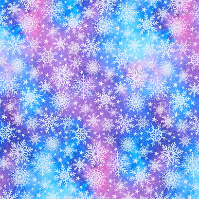Angels on High - Snowflake Multi Purple Yardage