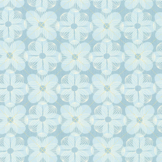 Floradora - Dogwood Sky Metallic Yardage
