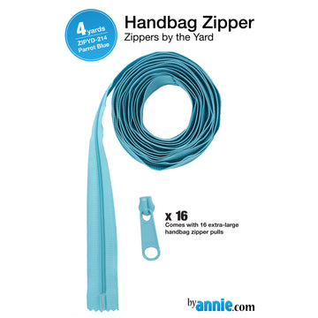 ByAnnie Zippers by the Yard - 4 yards Parrot Blue Primary Image