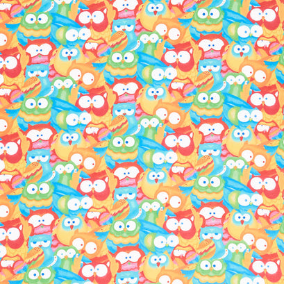 Comfy Flannel® - Packed Owls Blue Yardage