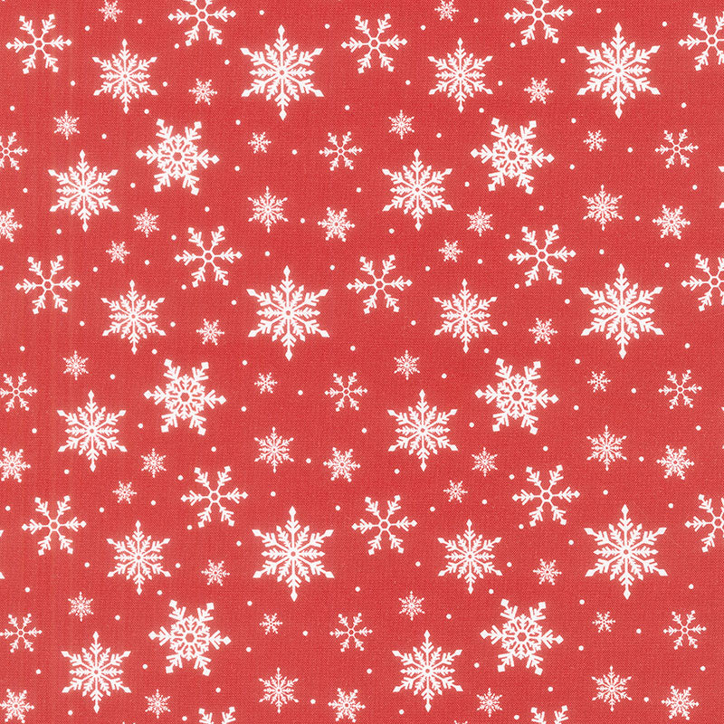 It's Snow Wonder - Small Snowflakes Red Yardage Primary Image