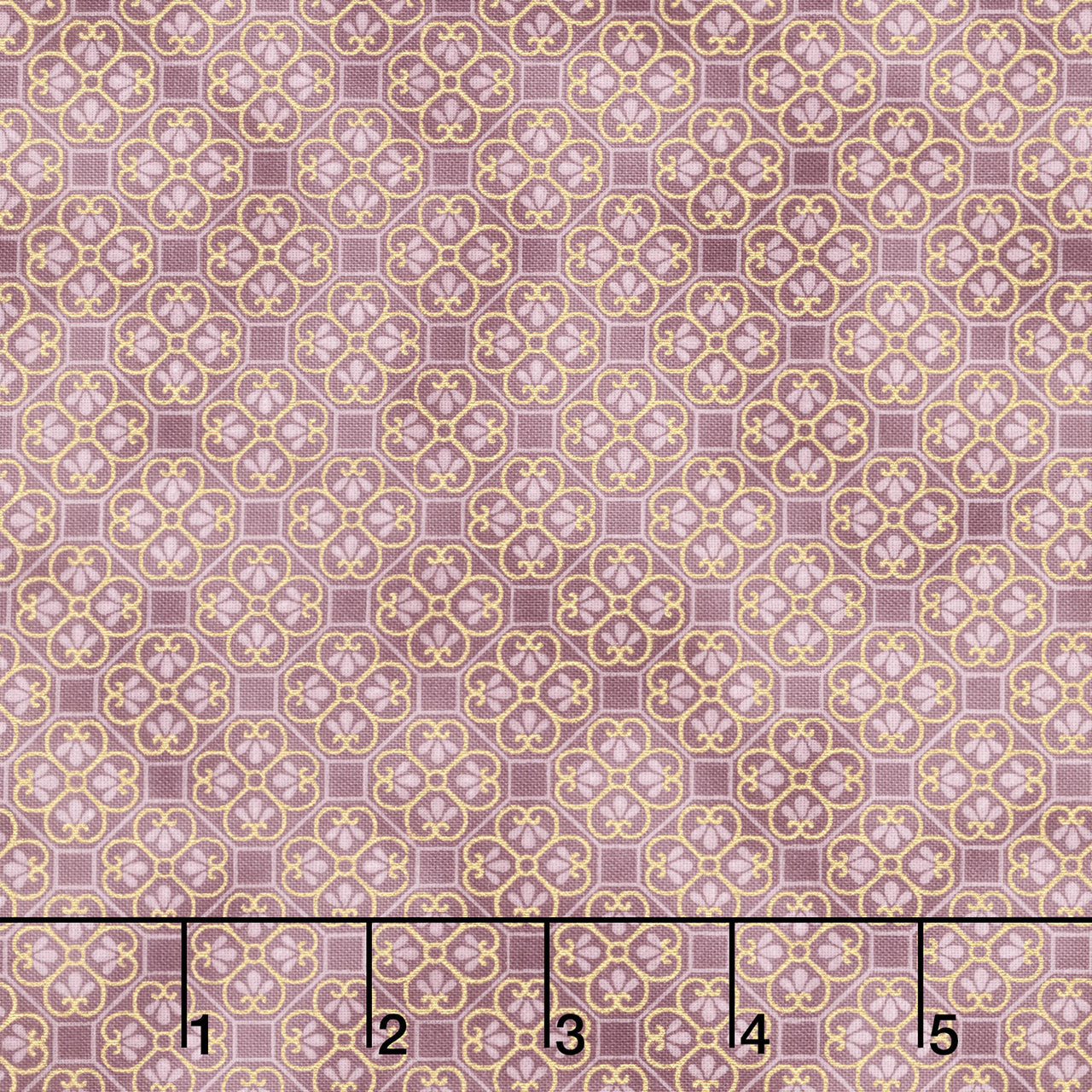 Imperial Collection - Honoka Plum Colorstory Quatrefoil Mauve Metallic Yardage Primary Image
