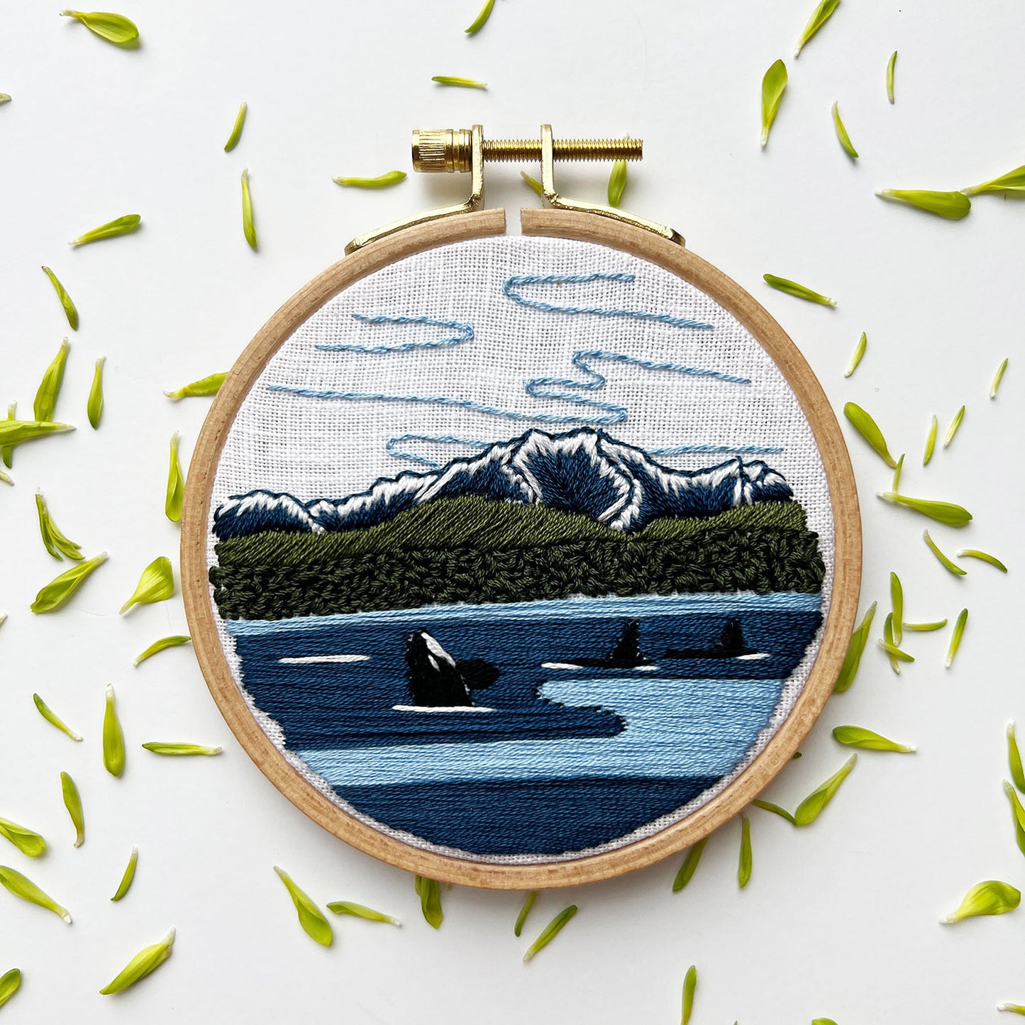 Orcas in the Sound Embroidery Kit Primary Image
