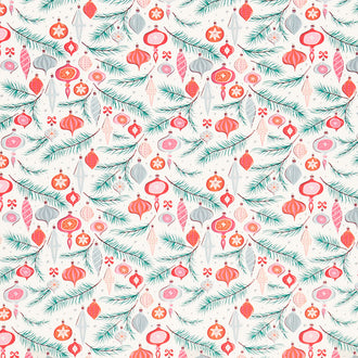 Christmas in the City - Jingle all the Way White Pink Yardage