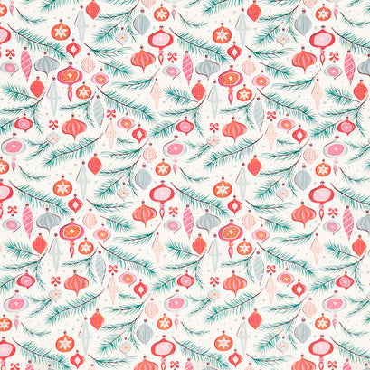 Christmas in the City - Jingle all the Way White Pink Yardage
