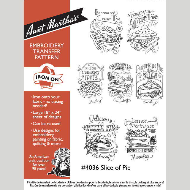 Aunt Martha's Slice of Pie Iron-On Embroidery Pattern Primary Image
