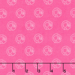 Barbie Girl - Logo Dot Hot Pink Yardage Primary Image