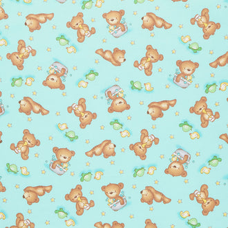 Comfy Flannel® - Teddy Bears Green Yardage