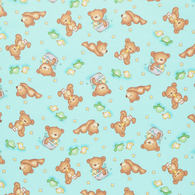 Comfy Flannel® - Teddy Bears Green Yardage Primary Image