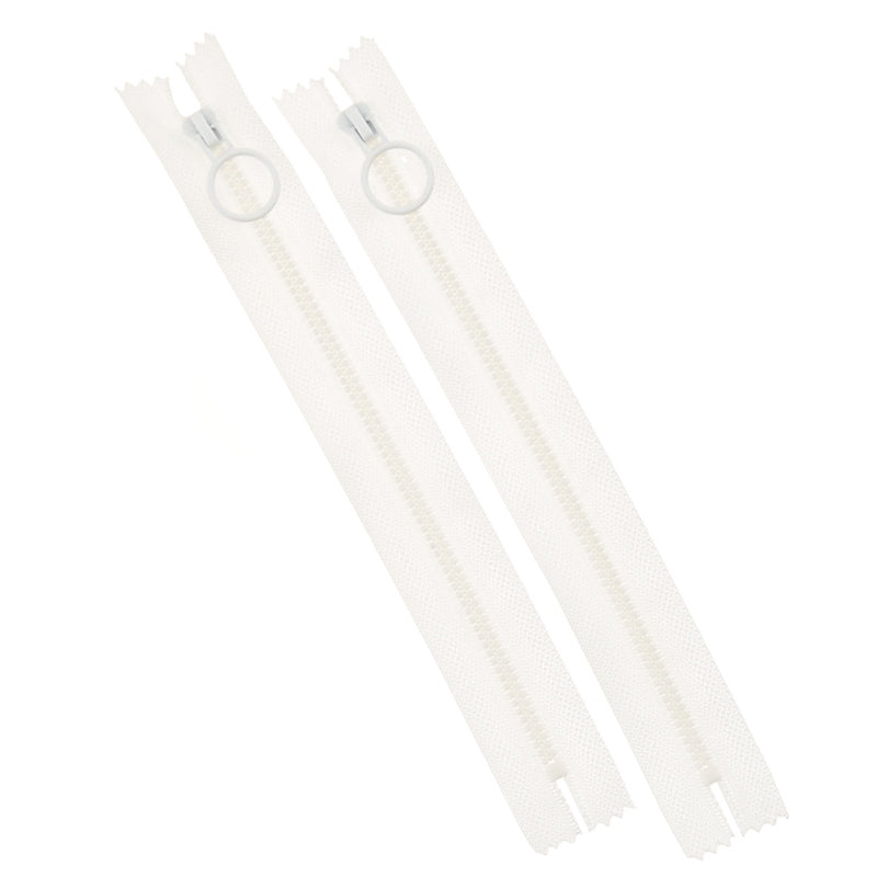 8" Hoop Pull Zippers - White Primary Image