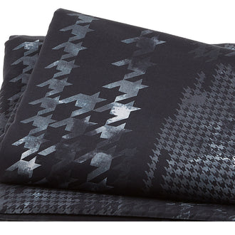 Houndstooth Kaleidoscope - Textural Collage Black 108" Wide 3 Yard Cut