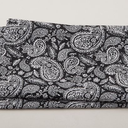 Mellow Yellow - Paisley Black 2 Yard Cut