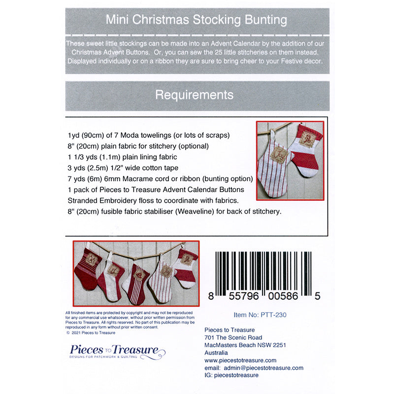 Mini Christmas Stocking Bunting Pattern Alternative View #1