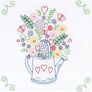 Watering Can 18" Embroidery Quilt Blocks Set Alternative View #1