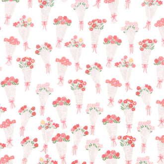 My Valentine - Bouquets White Yardage