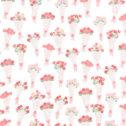 My Valentine - Bouquets White Yardage