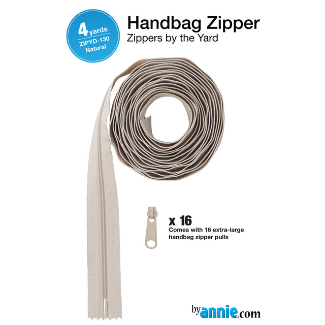 ByAnnie Zippers by the Yard - 4 yards Natural Primary Image