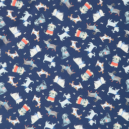 Dogs - Tossed Dogs Navy Yardage Primary Image