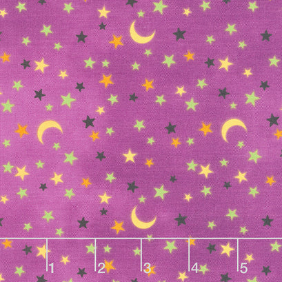 Gnomes Night Out - Stars Purple Yardage