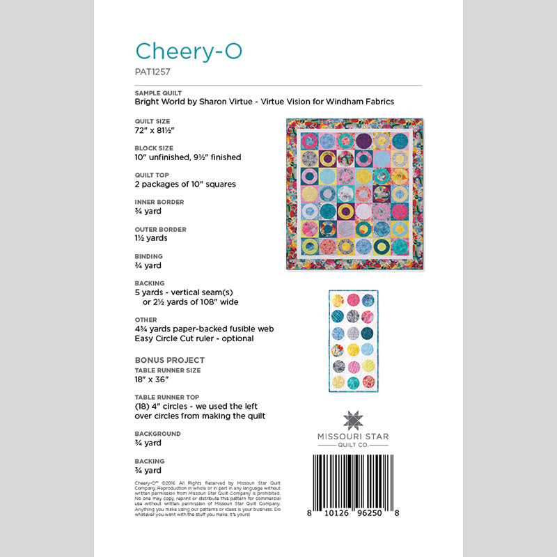 Digital Download - Cheery-O Pattern by Missouri Star Alternative View #1