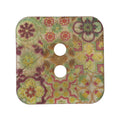 Recycled Coconut 35mm Square Print Button - Medium Green Primary Image