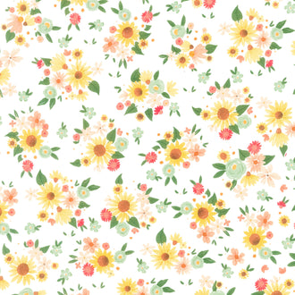 Homemade - Floral White Yardage