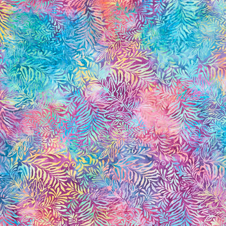 Bold Blooms Batiks - Leaves and Ferns Multi Yardage