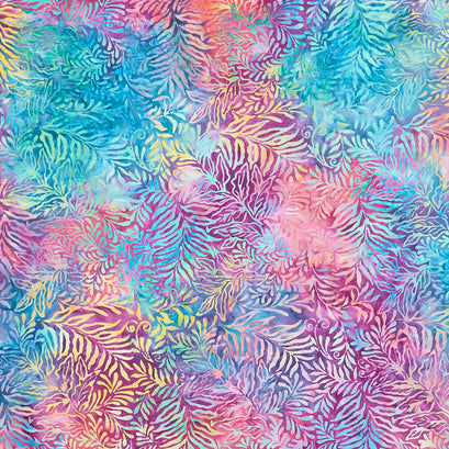 Bold Blooms Batiks - Leaves and Ferns Multi Yardage