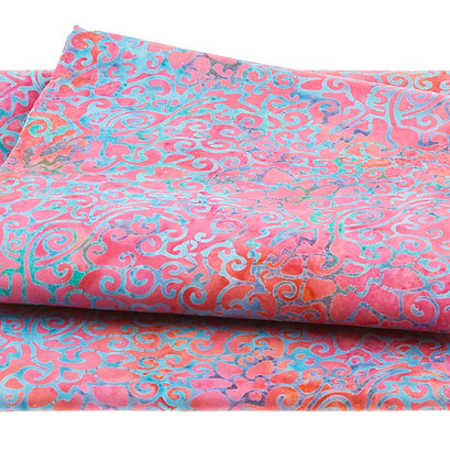 Floralicious Batiks - Swirl Outline Floral Burnt Orange 2 Yard Cut